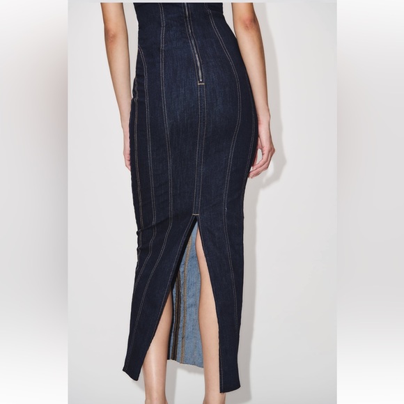 ZARA ZW DENIM MIDI DRESS - Picture 7 of 7